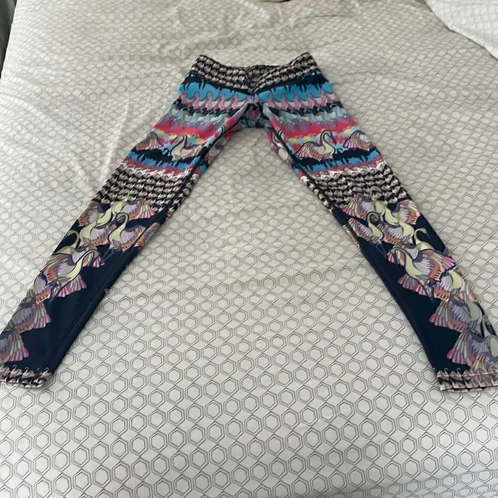 NUX flamingo pattern yoga leggings XS